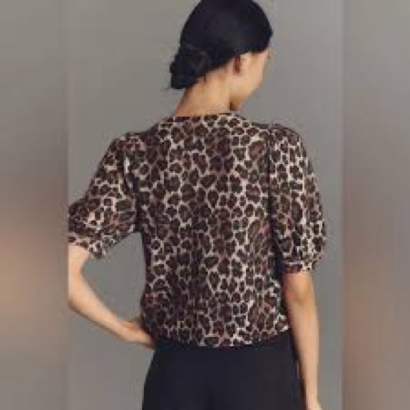 Brand New Anthropologie 100% Cashmere Leopard Cardigan Sweater, Size Small, NWT - Picture 3 of 3